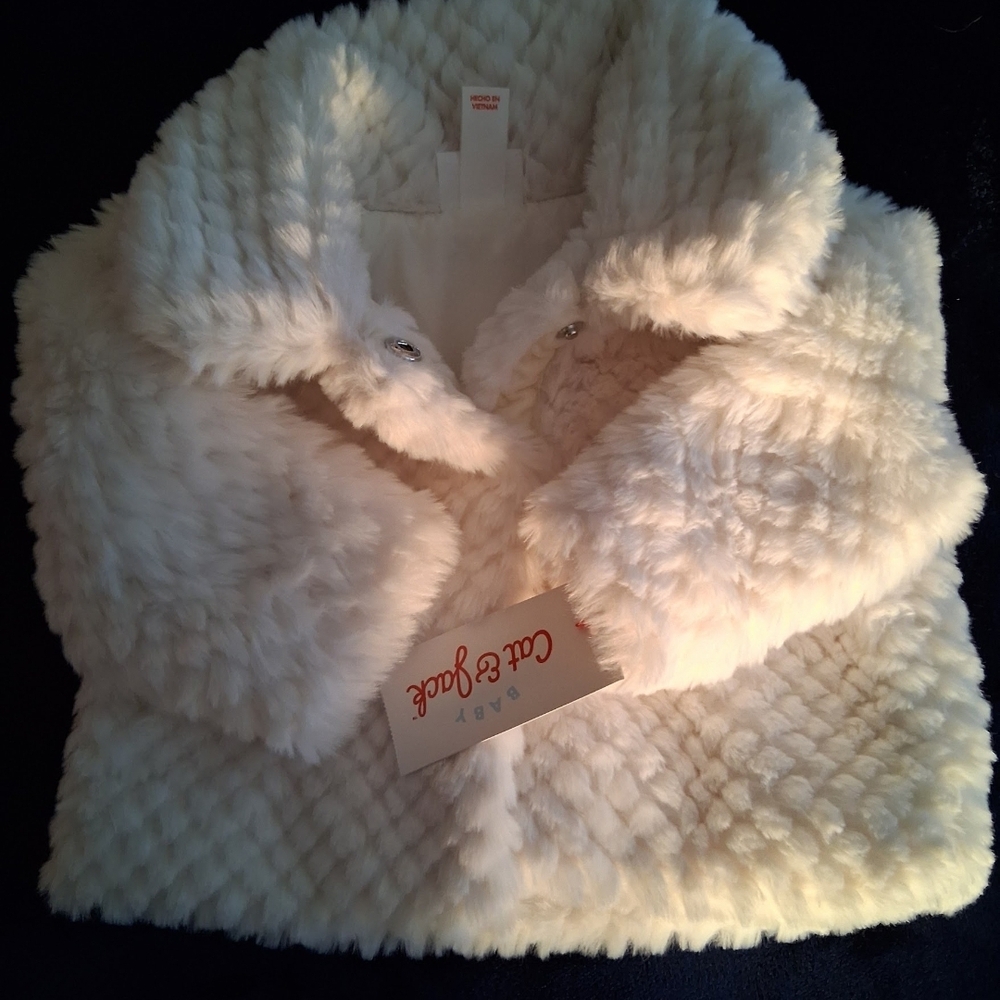 Cat & Jack Baby White Faux Fur Jacket